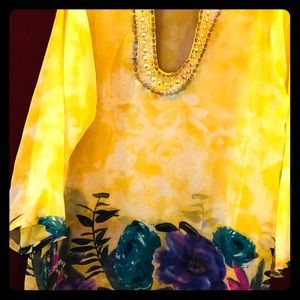 Shiffan top with beautiful design and embroidery